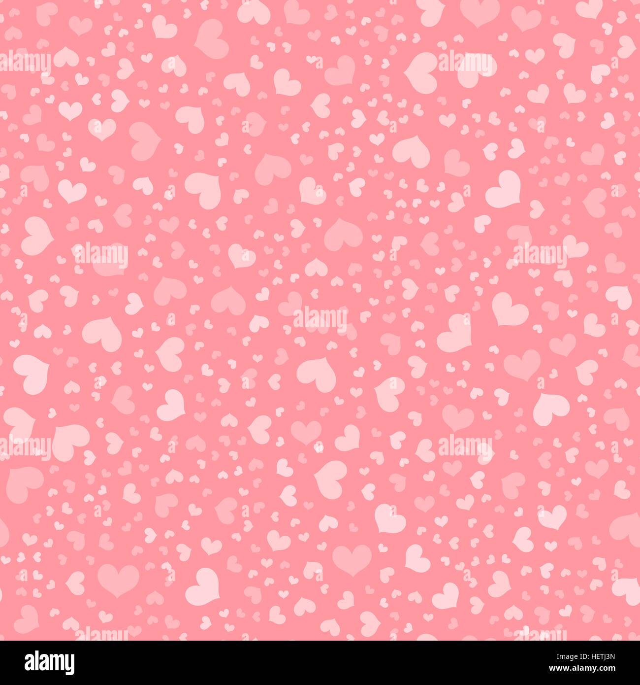 romantic pink heart random seamless vector pattern Stock Vector