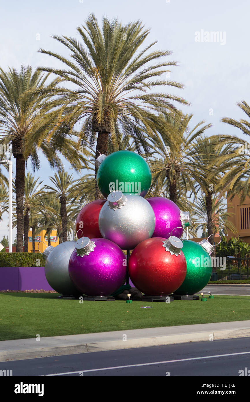 Christmas decorations outdoor baubles hires stock photography and