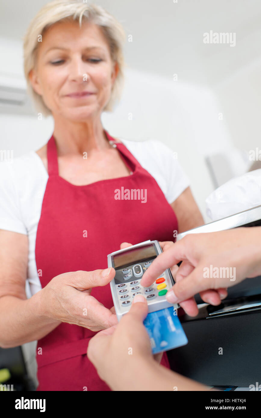 Paying With A Card Stock Photo Alamy