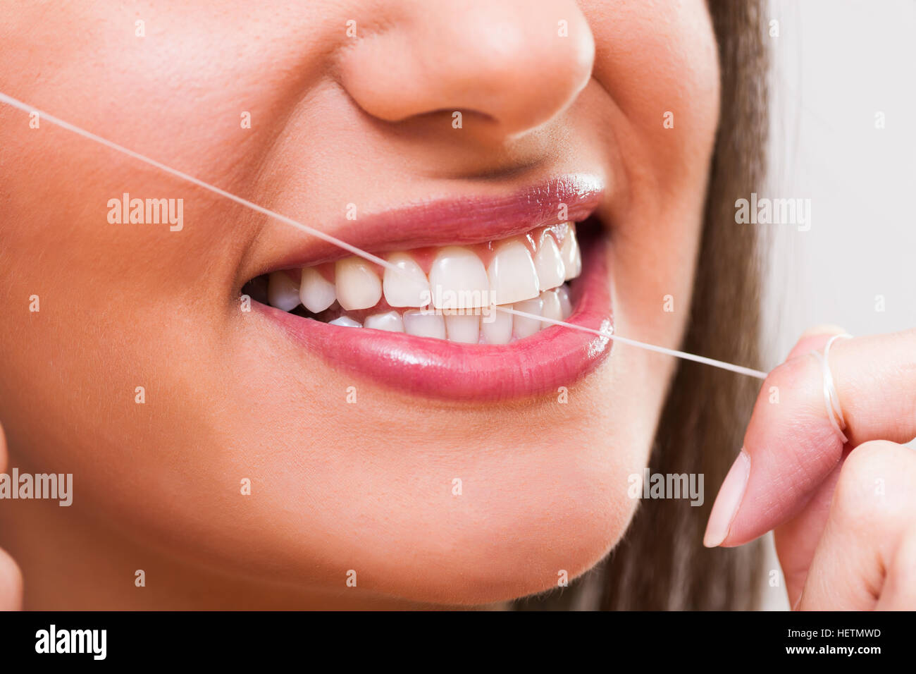 Cleaning the teeth Stock Photo Alamy