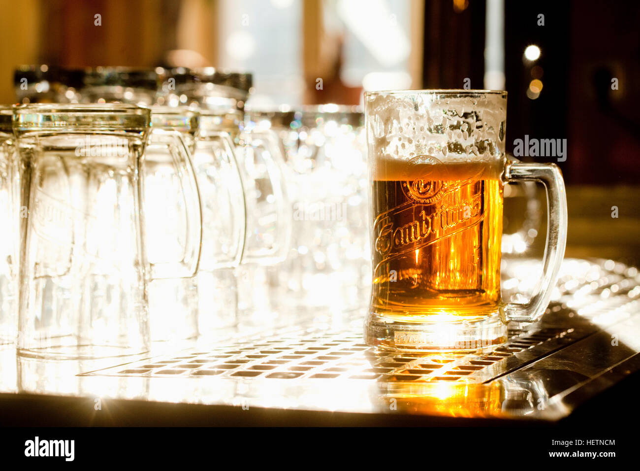 Glass of Famous Czech Beer in a Prague Pub Stock Photo - Alamy
