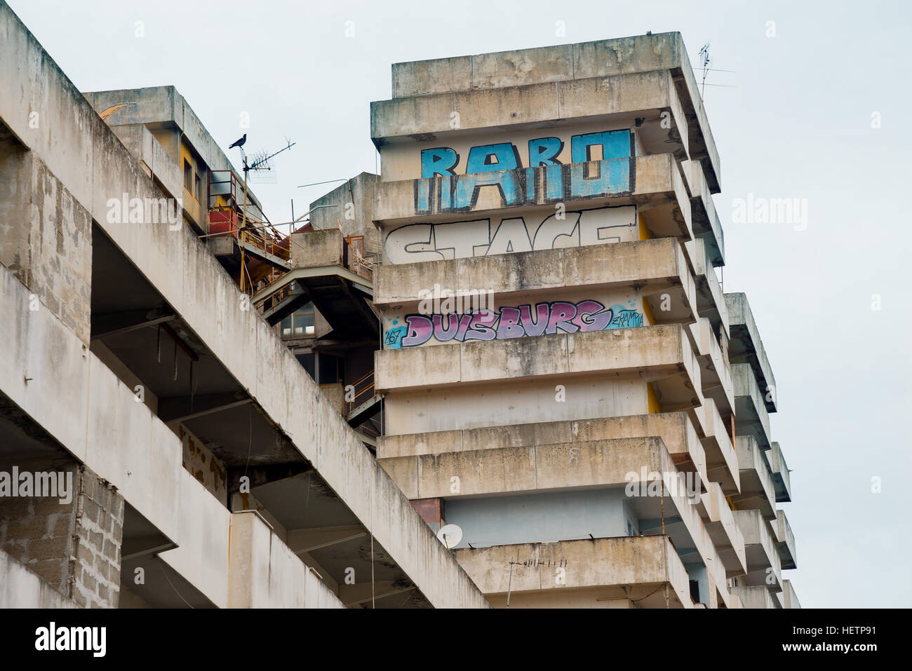 Naples-Italy-December 19, 2016: the sail bulding of Scampia. Scampia is the set of Gomorrah fiction Stock Photo
