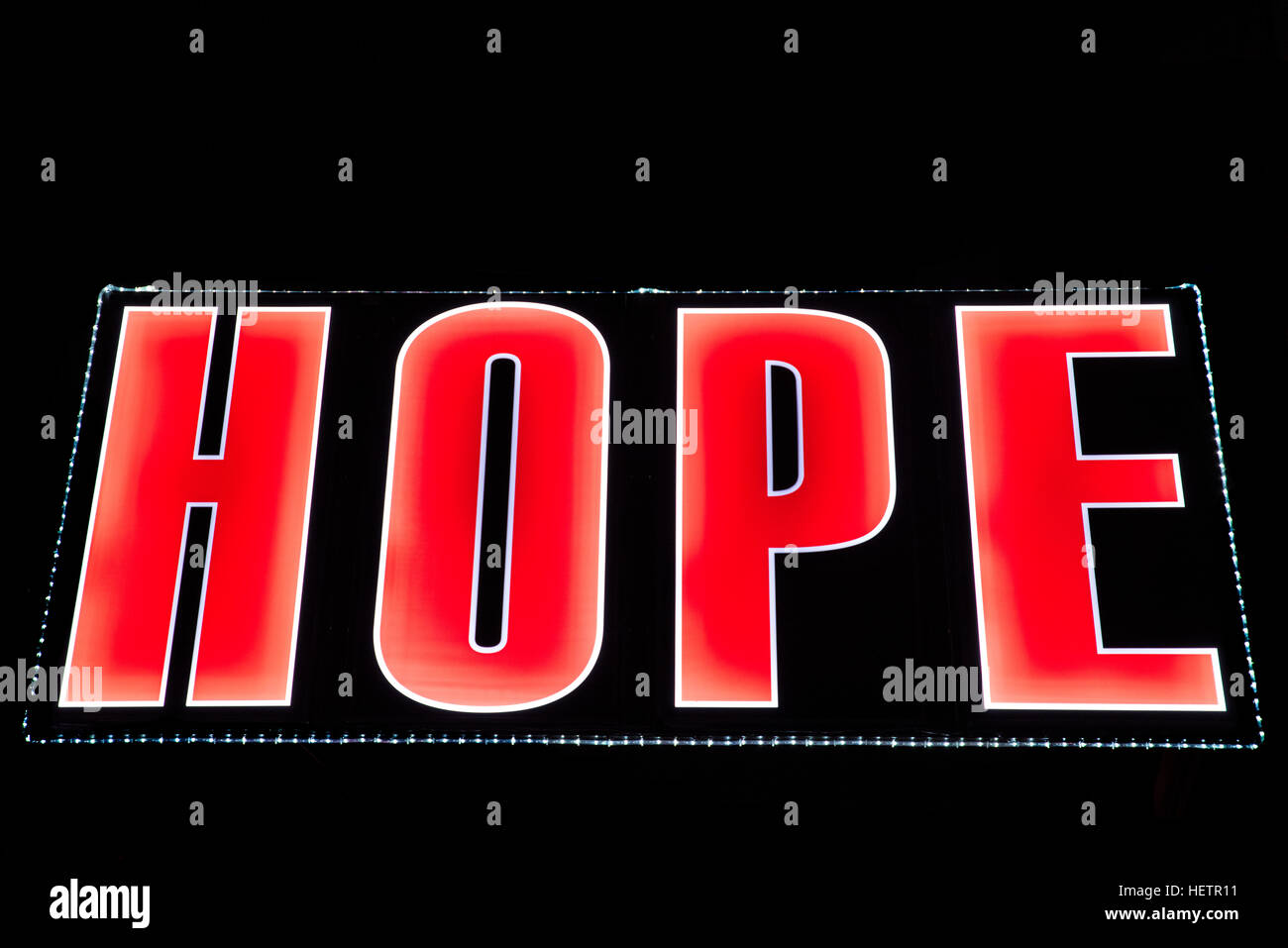 Hope neon hires stock photography and