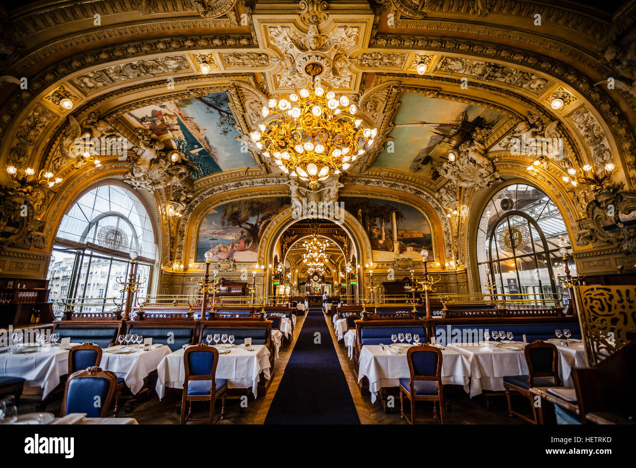 Famous restaurant Le Train Bleu at Gare de Lyon in Paris Stock Photo