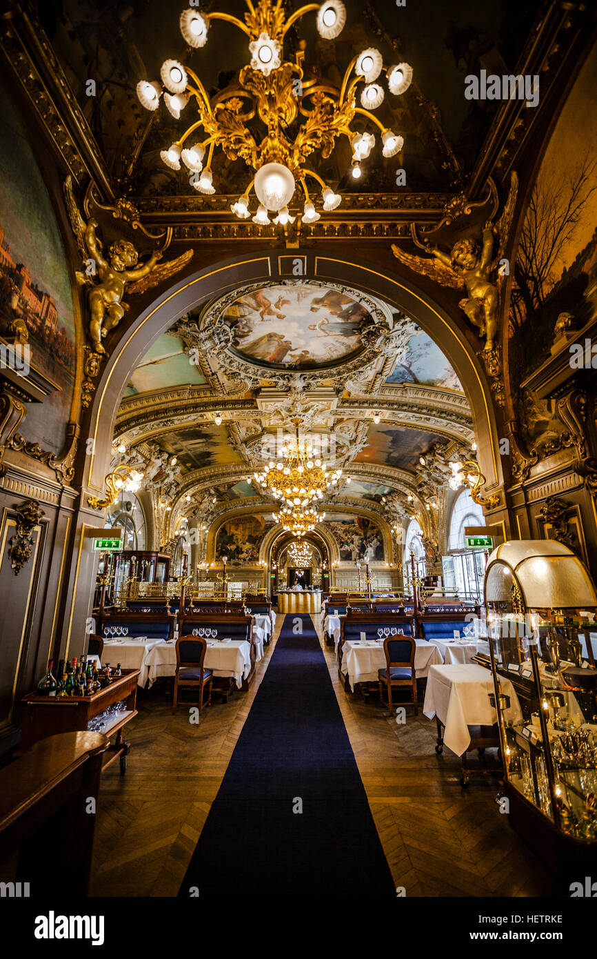 Famous restaurant Le Train Bleu at Gare de Lyon in Paris Stock Photo
