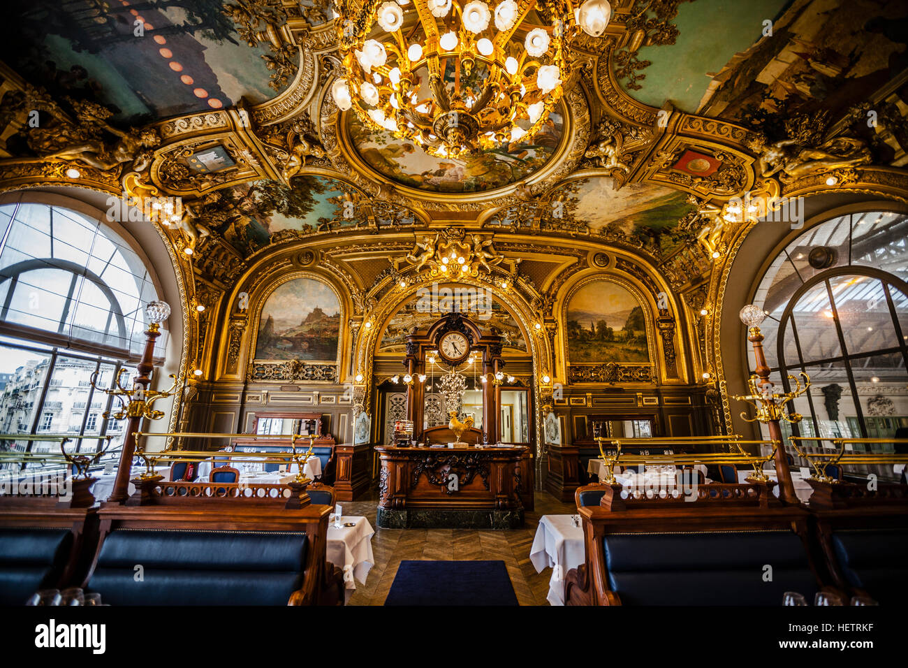 Famous restaurant Le Train Bleu at Gare de Lyon in Paris Stock Photo