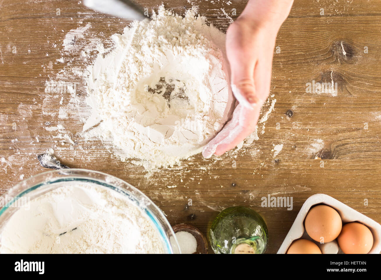 Preparing dough for home made pasta Stock Photo Alamy