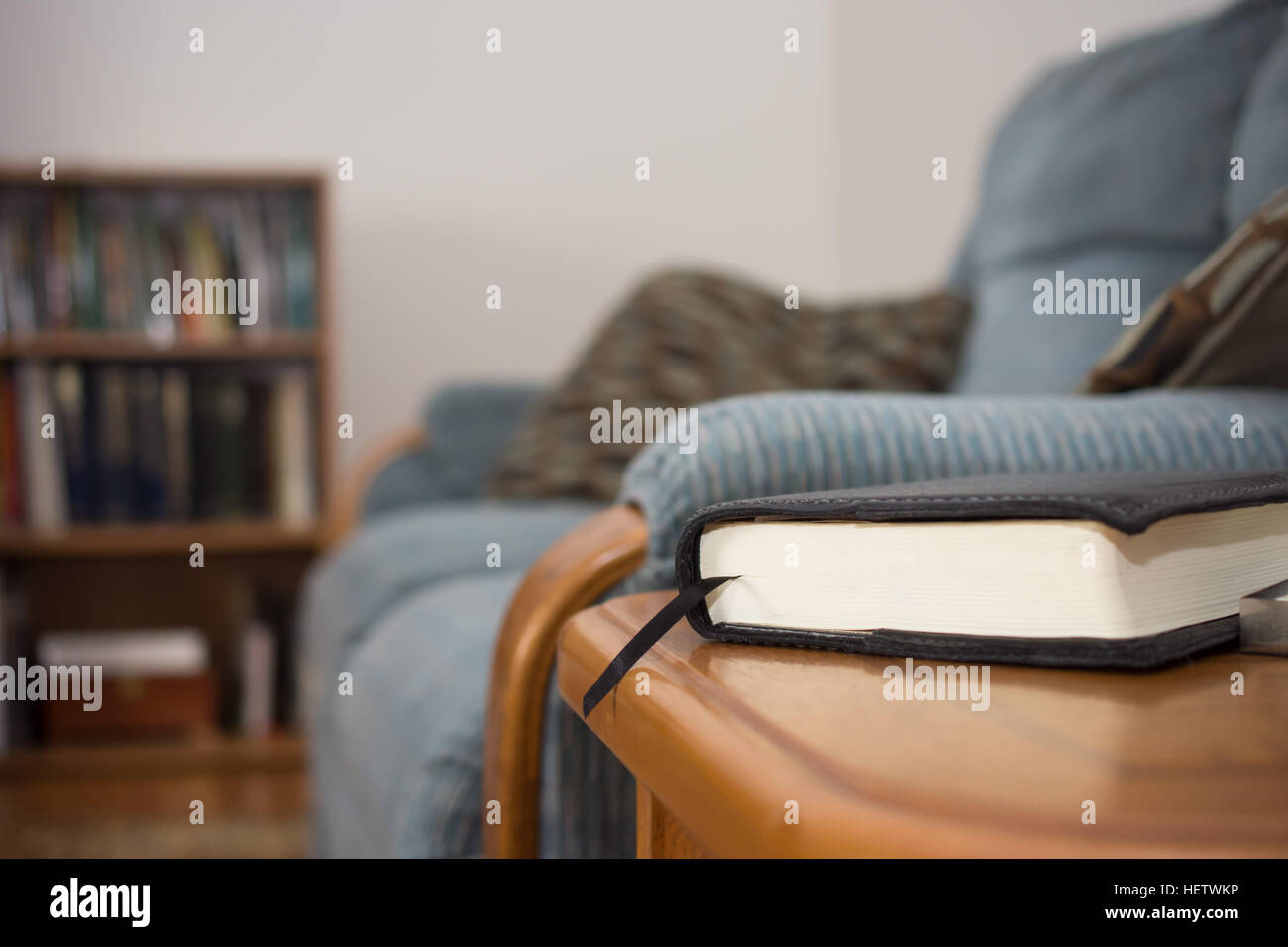 Indoor Waiting Area with book for reading on table. Stock Photo