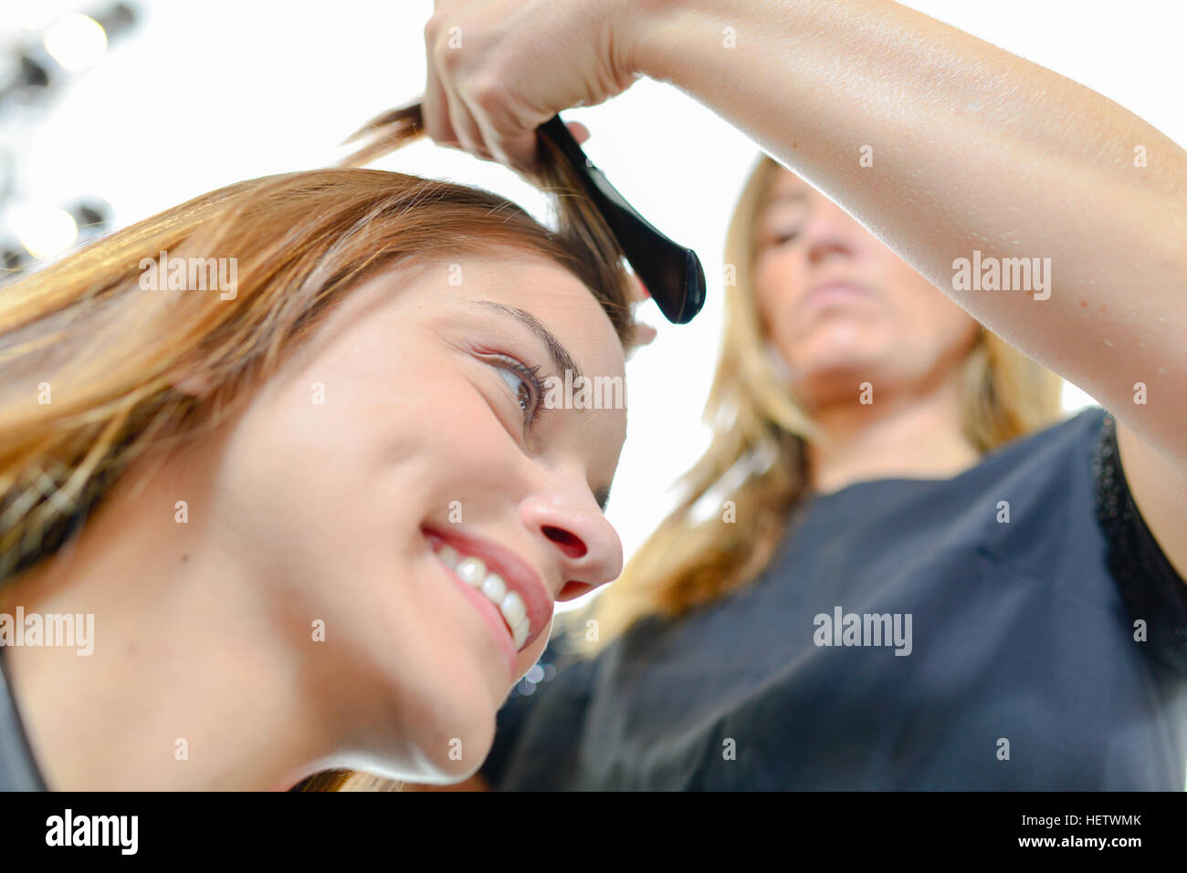 Woman Having Her Hair Cut Stock Photo Alamy Woman Having Her Hair Cut Stock Photo Alamy