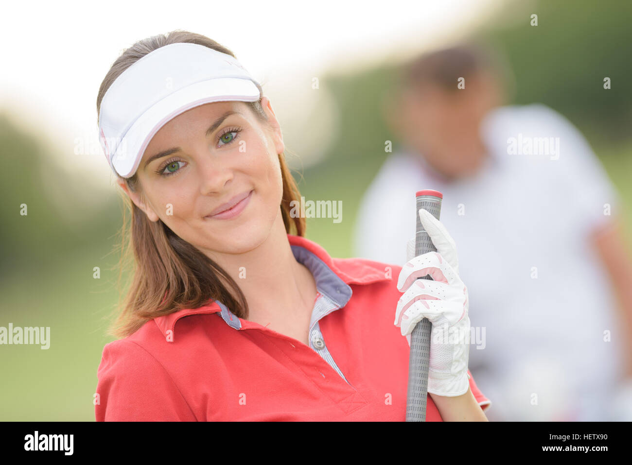 woman golfer posing Stock Photo Alamy