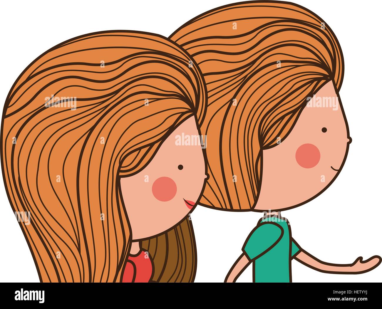 Girl and boy cartoon icon. Couple relationship family love and romance ...