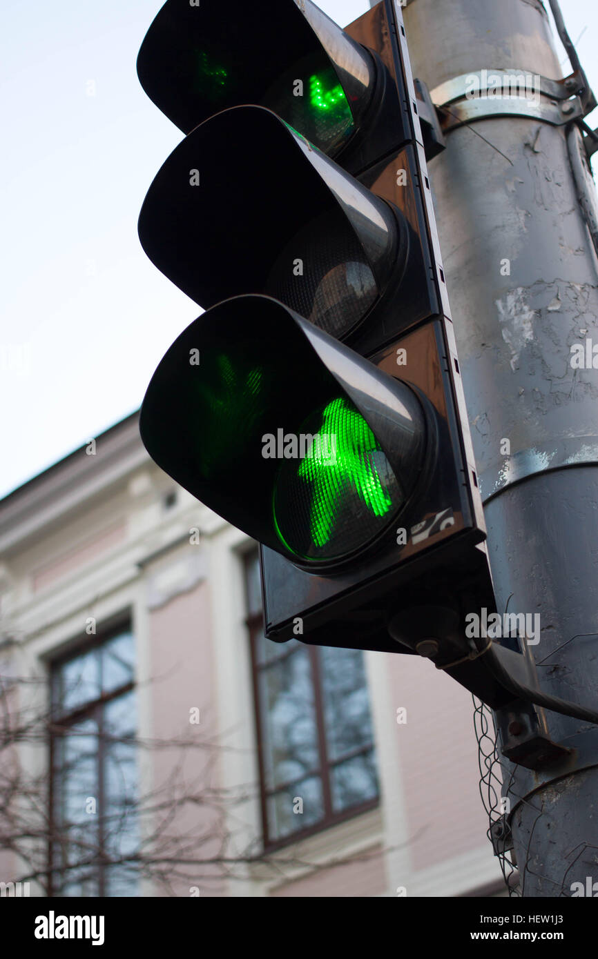 Traffic lights green color. Transition is possible Stock Photo Alamy