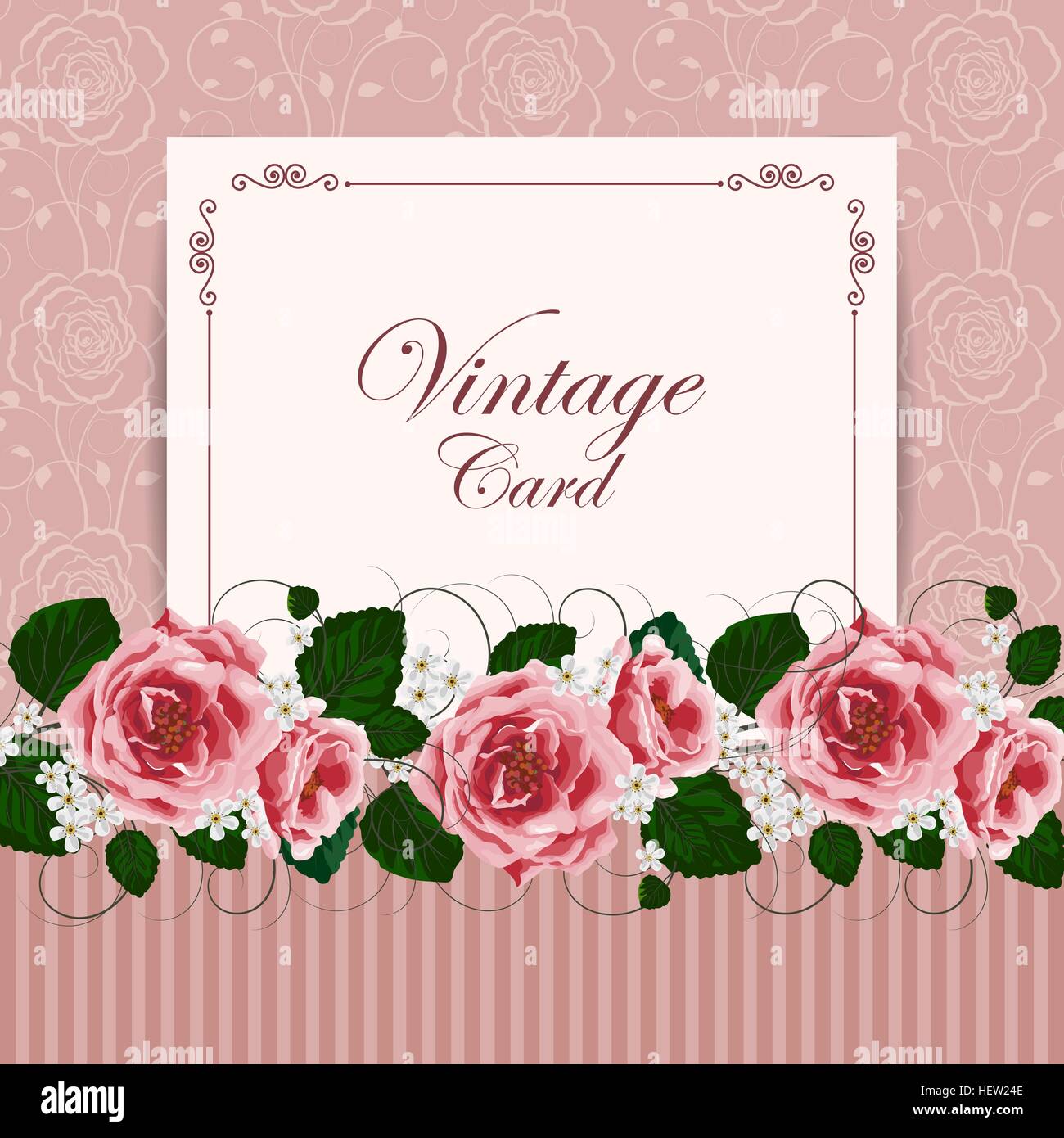 Vintage card with flowers Stock Vector Image & Art - Alamy