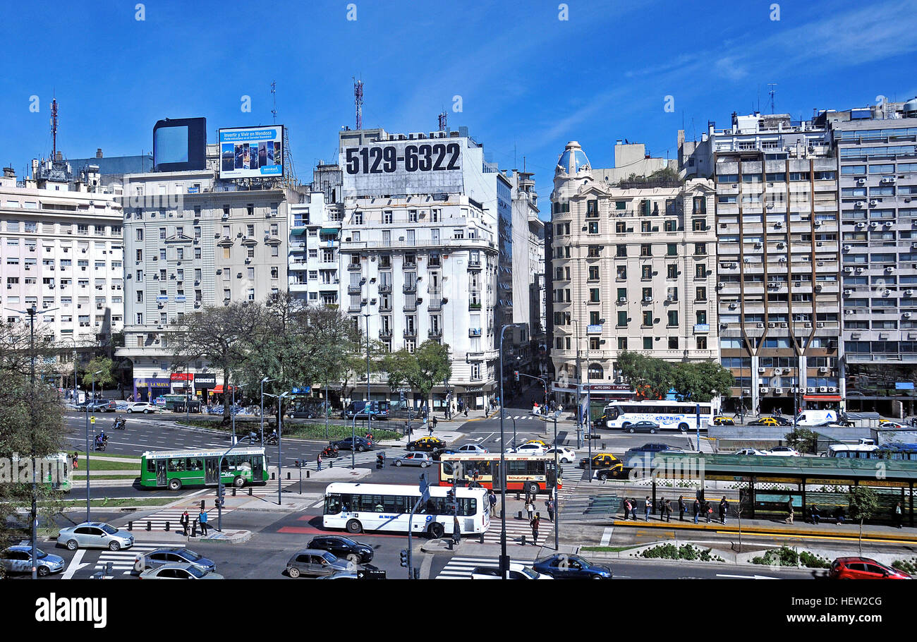 9 de Julio avenue Buenos Aires Argentina Stock Photo