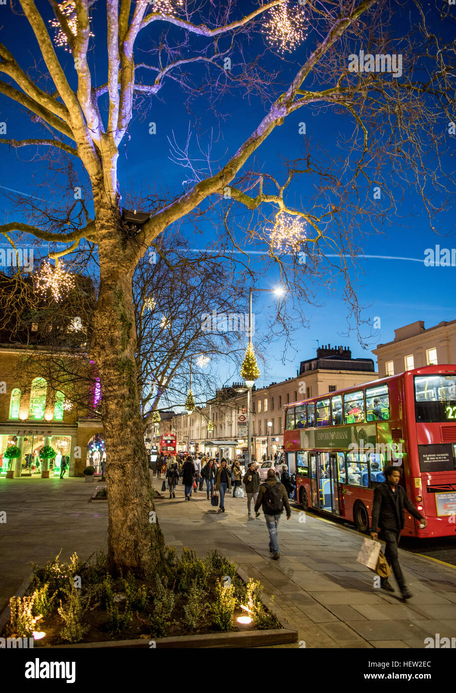 Kings Road Chelsea London UK Nightime Stock Photo