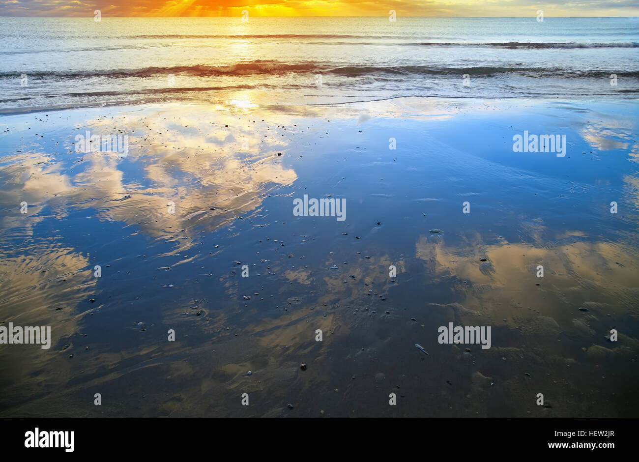 beautiful sunset over the ocean Stock Photo - Alamy