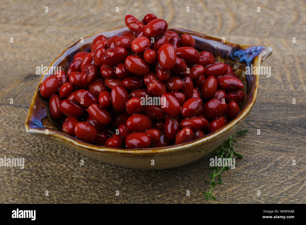 Red canned kidney beans on the wood background Stock Photo Alamy