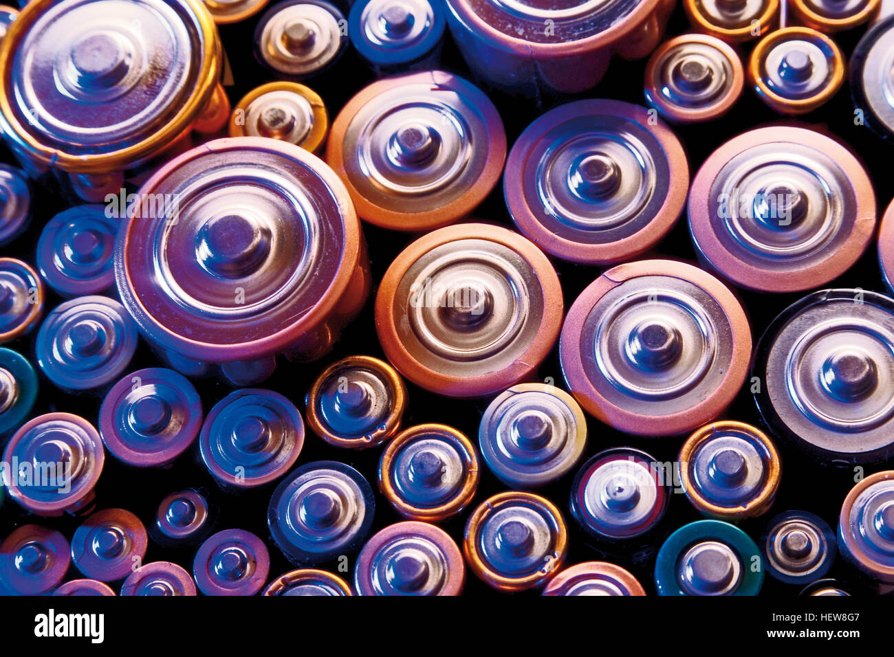 Various types and sizes of batteries Stock Photo Alamy
