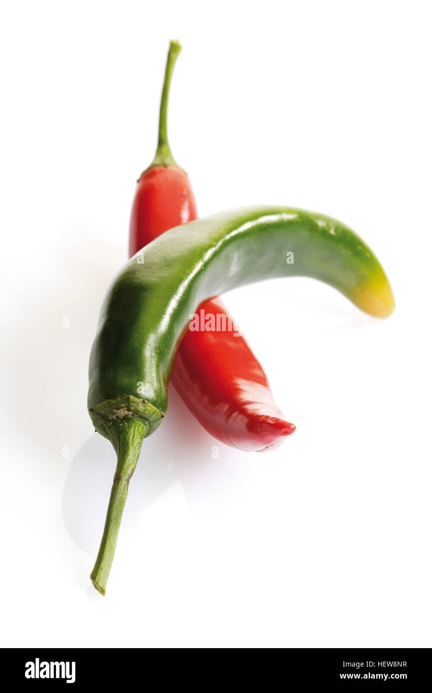 Red and green hot chili peppers Stock Photo - Alamy