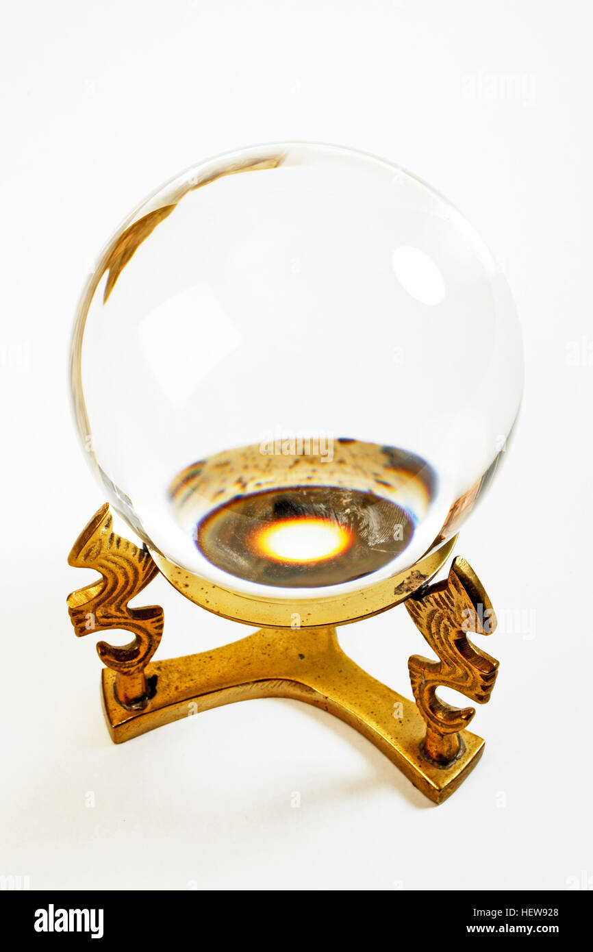 Fortune telling crystal ball on a stand Stock Photo Alamy