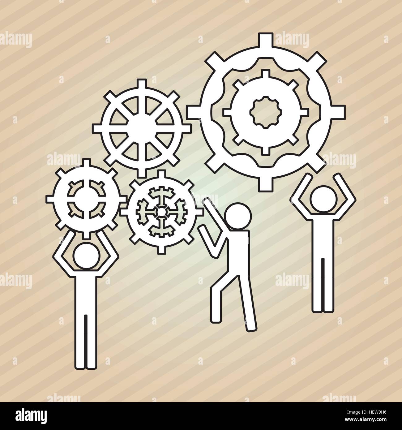Teamwork wirth gear design, vector illustration Stock Vector Image ...