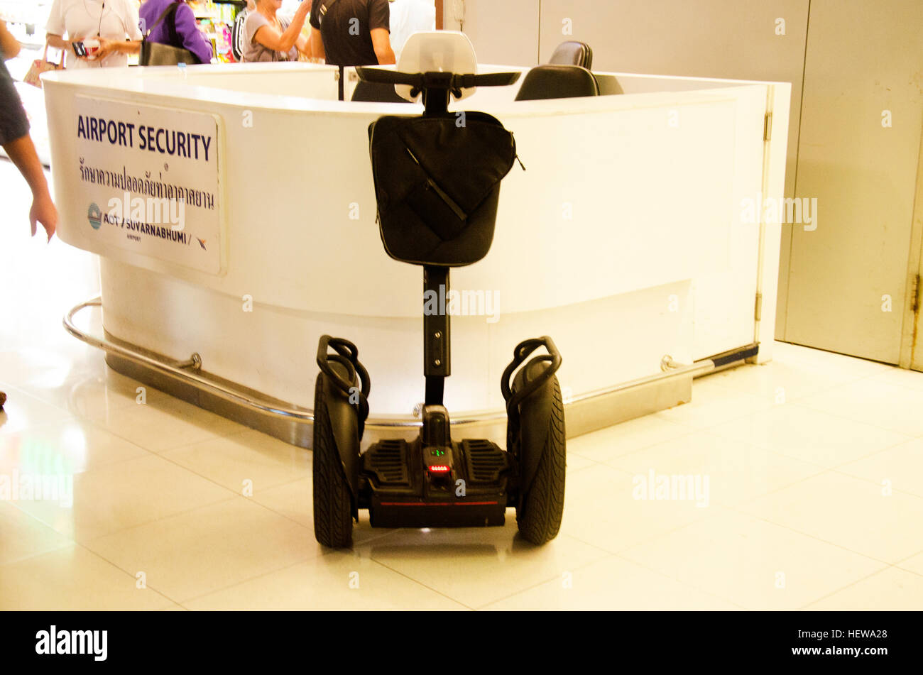Smart electric scooter balance board wheel for security guard use at on December 11, 2016 in Bangkok, Thailand Stock Photo - Alamy