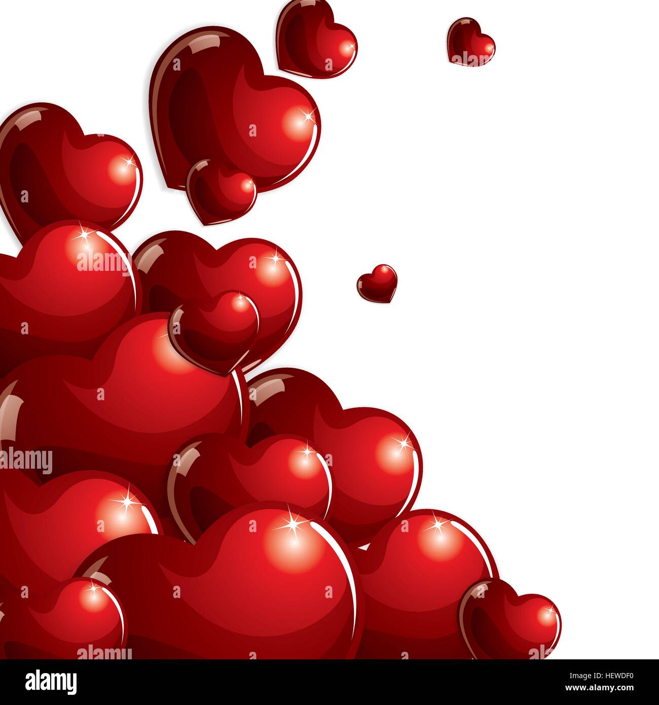 Glossy sweet hearts isolated on a white background Stock Vector Image ...