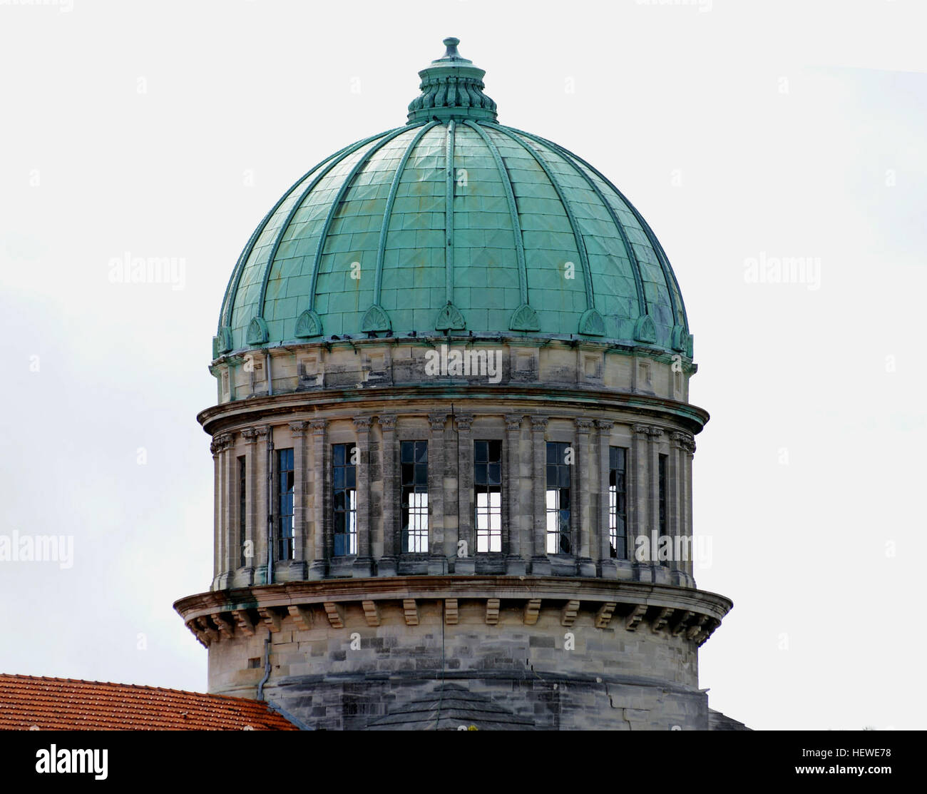 ication (,),Catholic Cathedral,Christchurch Earthquake,Damage,Damaged buildings,Damaged dome,Neo-Classic,Oamaru Limestone,cathedral,church architecture,dome Stock Photo