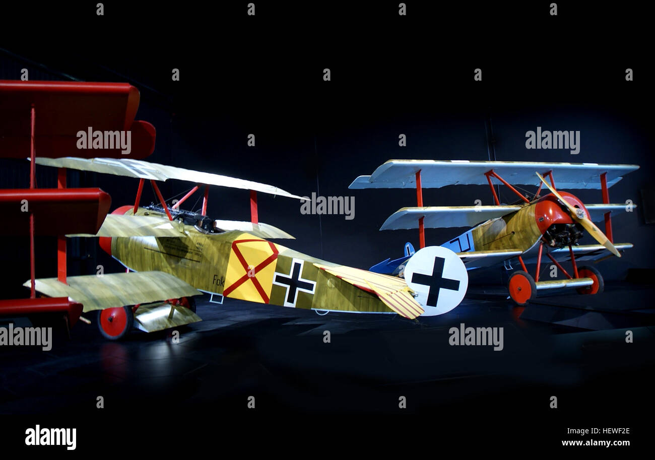ication (,),Aircraft WW1Omaka,DSCFokker DR.1 'Dreidekker' Triplane,Fighter Aircraft,New Zealand,air show,museum,ww1 Stock Photo