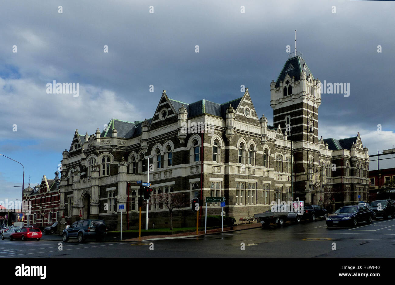 The Dunedin Law Courts building, completed in 1902, is a prominent ...