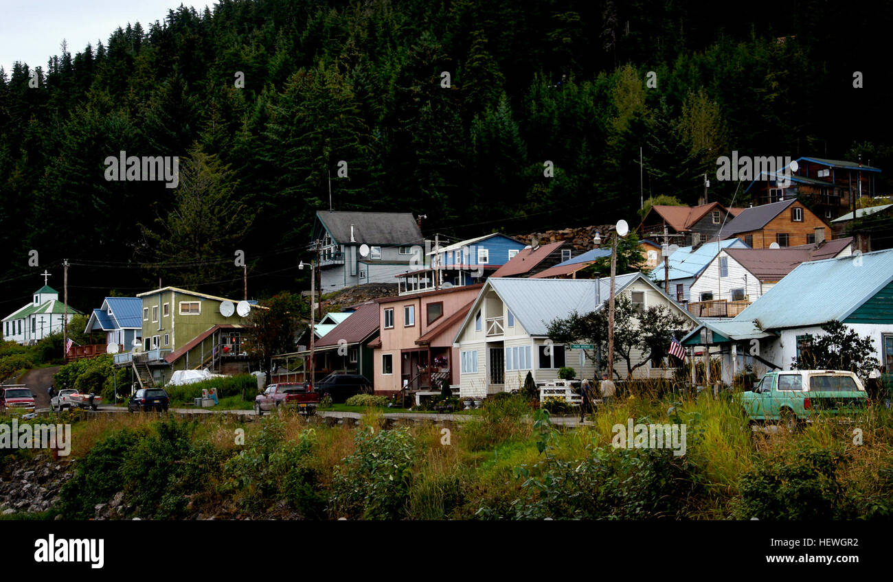 Hoonah, Alaska is a small city of 760 permanent residents on Stock