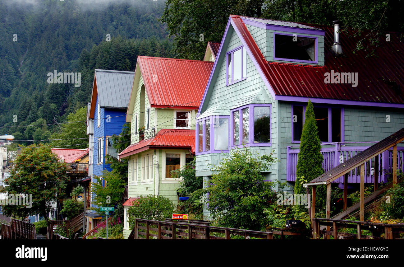 A vibrant photograph showcasing Juneau, Alaska, with its colorful ...