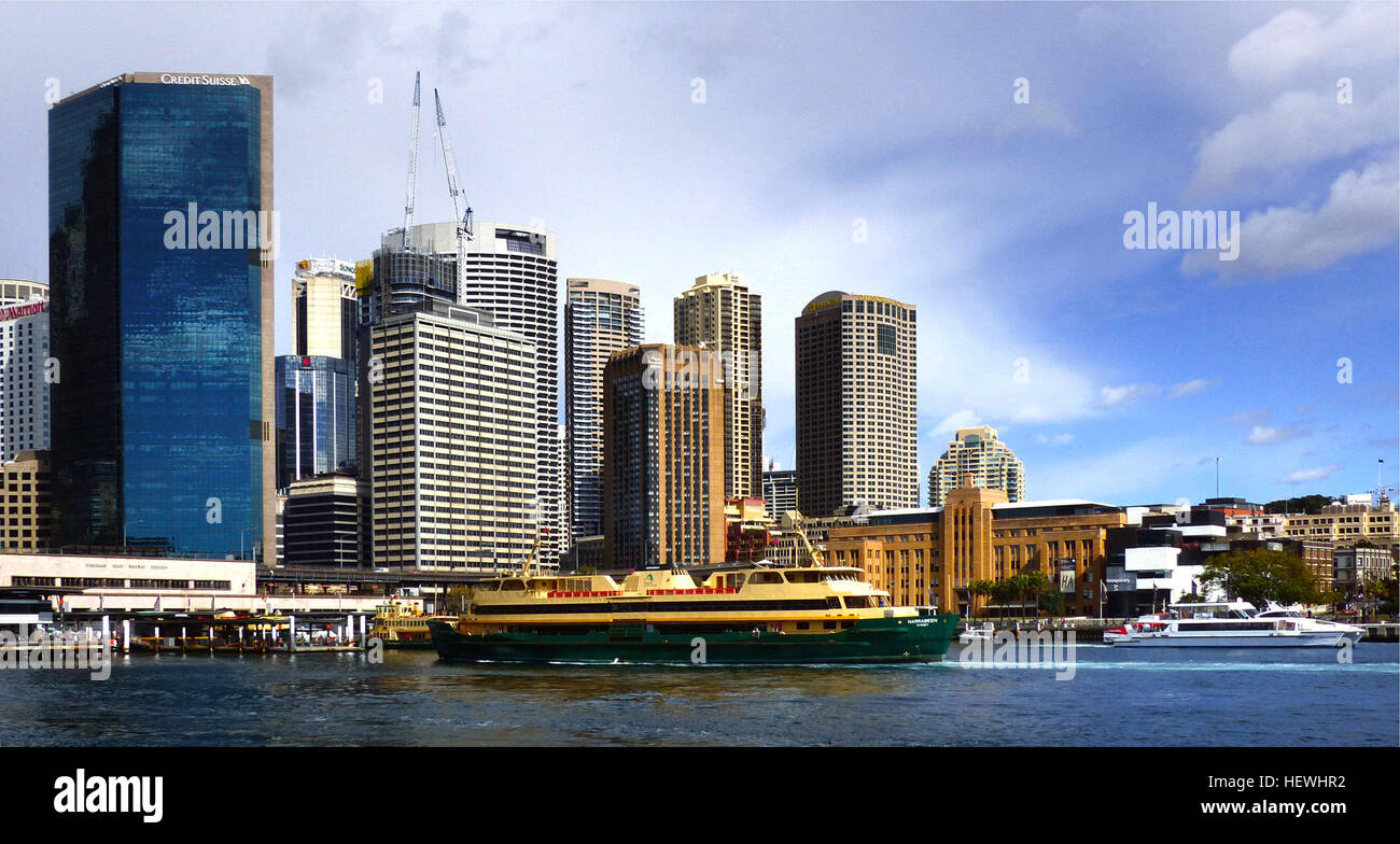 Sydney Ferries provides scenic and accessible travel around the city's harbour, offering regular services to key locations such as Manly, Taronga Zoo, and Sydney Olympic Park. Stock Photo