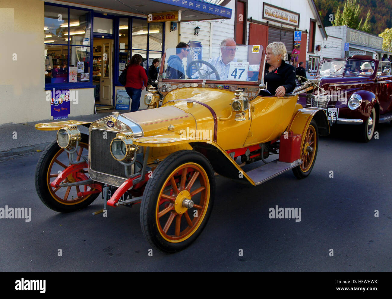 1914 Delage  Delage was a French luxury automobile and racecar company founded in 1905 by Louis Delage in Levallois-Perret near Paris; it was acquired by Delahaye in 1935 and ceased operation in 1953. Stock Photo