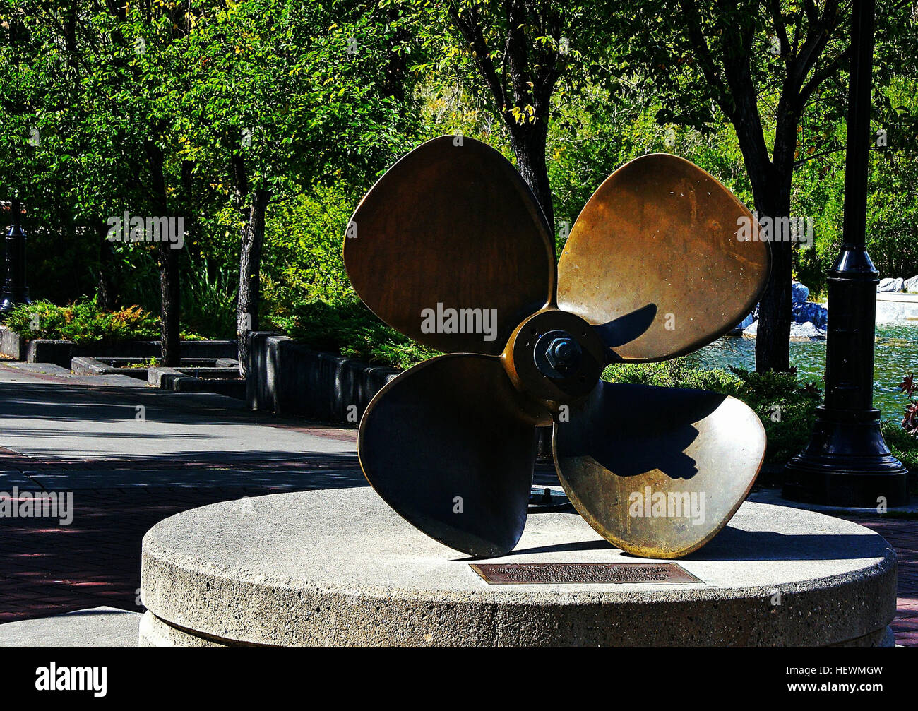 This propeller symbolizes the arctic marine community in Calgary. It