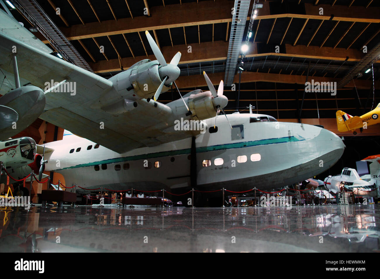 The Short Solent was a British passenger flying boat produced by Short Brothers in the late 1940s. Developed from the Short Seaford, itself based on the Short Sunderland, the Solent first flew in 1946 and was used by airlines like BOAC and TEAL. Production ended in 1949, and second-hand aircraft continued service until 1958 with smaller airlines such as Aquila Airways. Stock Photo