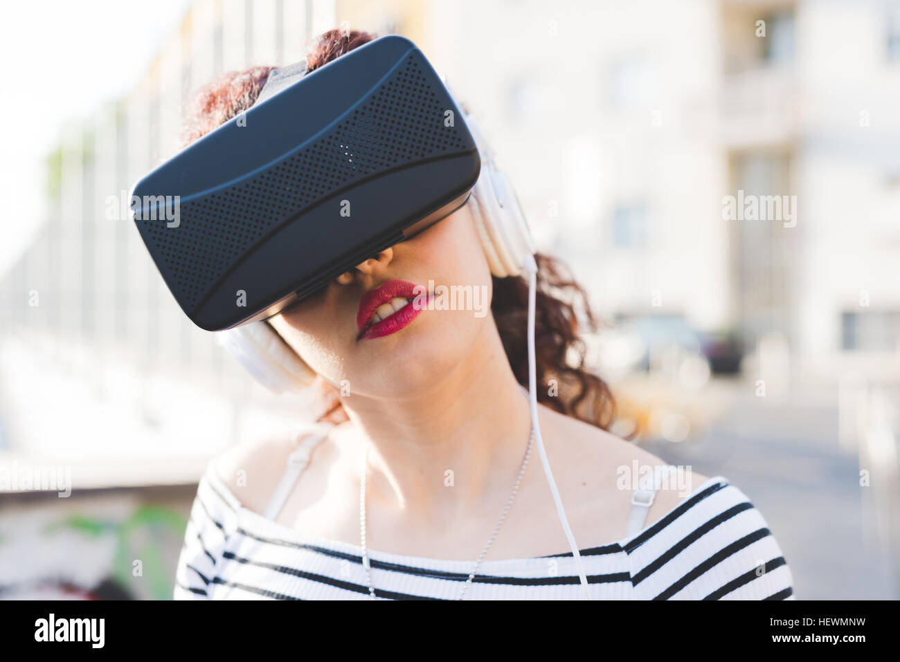Woman wearing modern virtual hi-res stock photography and images - Alamy
