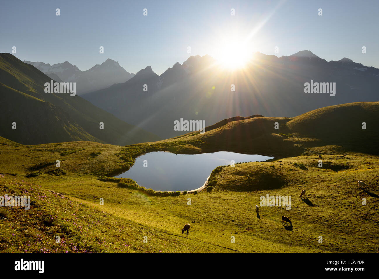 Koruldi Lakes, Caucasus, Svaneti, Georgia Stock Photo