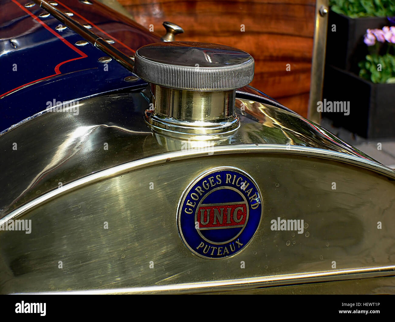 Unic, a French car manufacturer founded in 1906 by Georges Richard, produced notable vehicles such as two-cylinder and four-cylinder models. The company became known for its engineering and automotive advancements. Stock Photo