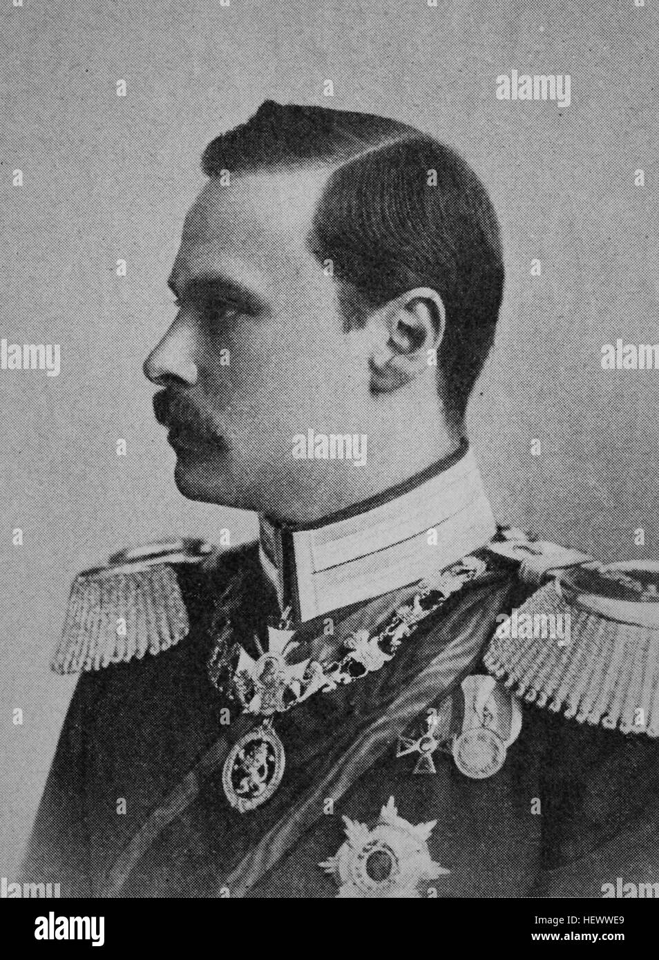 Ernest Louis Charles Albert William, Ernst Ludwig Karl Albrecht Wilhelm, 25  November 1868 - 9 October 1937, last Grand Duke of Hesse and by Rhine from  1892 until 1918, picture from 1895, digital improved Stock Photo - Alamy