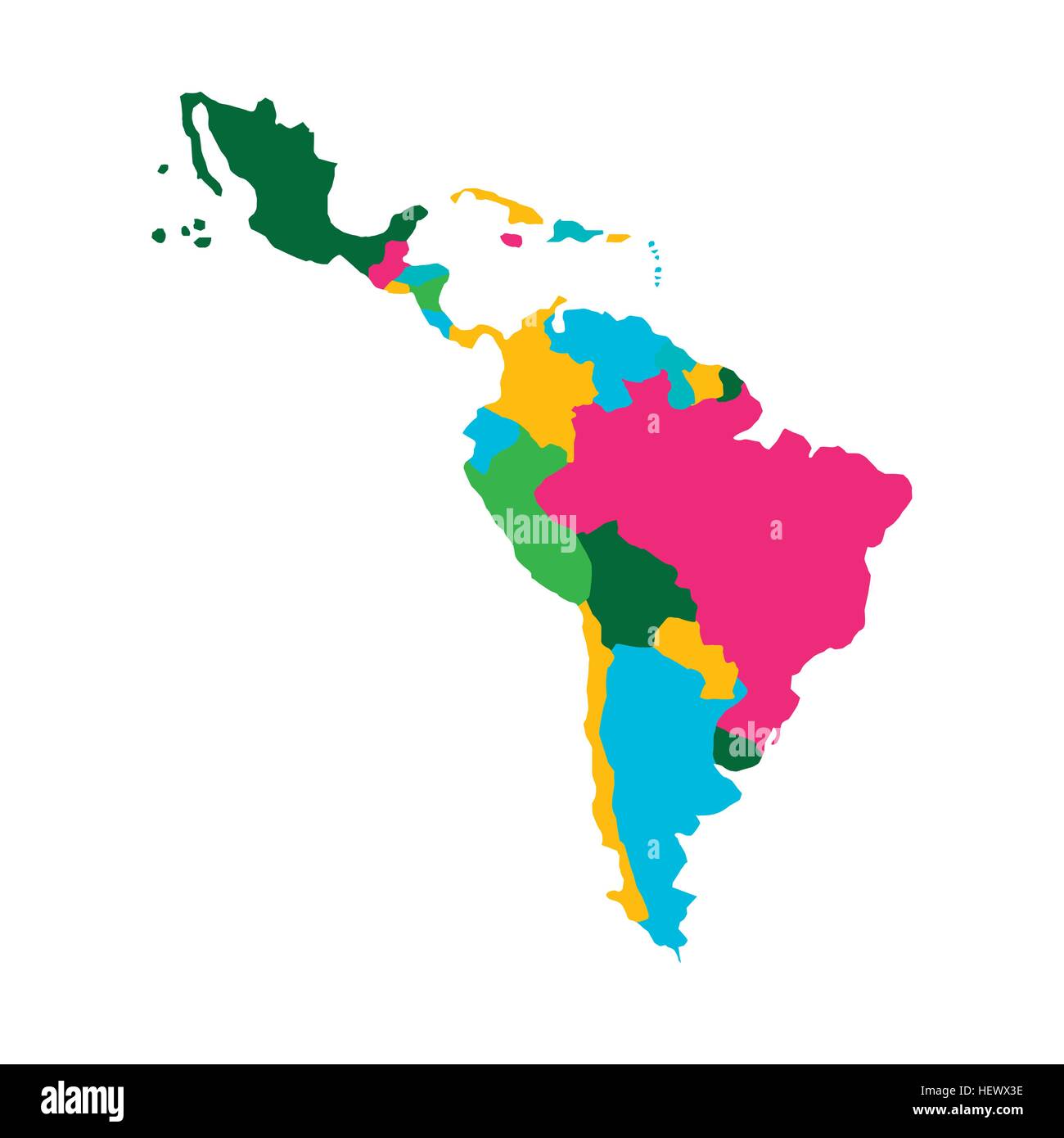 latin america map icon over white - Latin America Map Icon Over White Background Colorful Design Vector HEWX3E