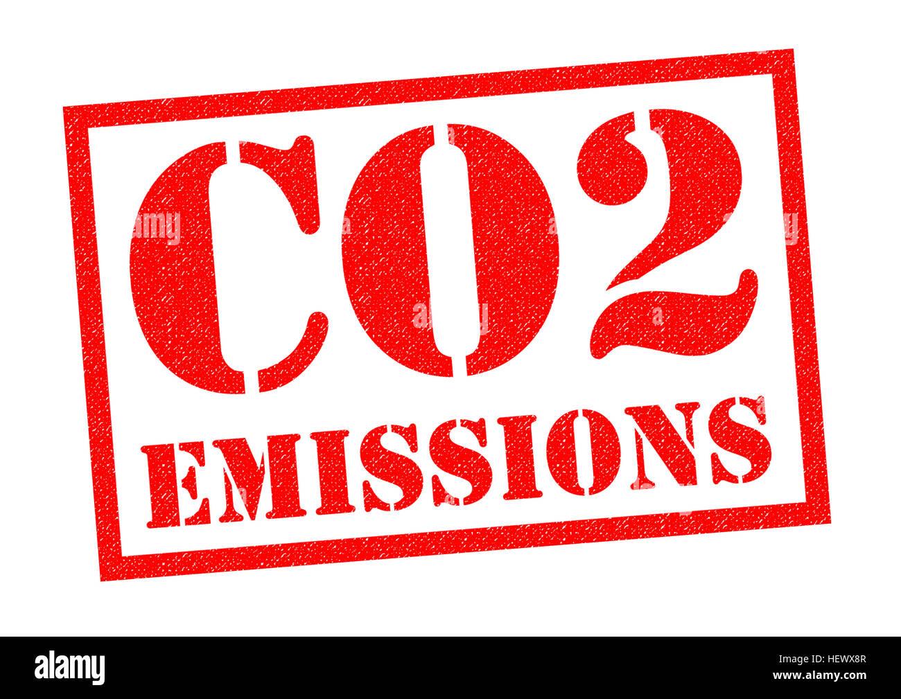 CO2 EMISSIONS red Rubber Stamp over a white background. Stock Photo