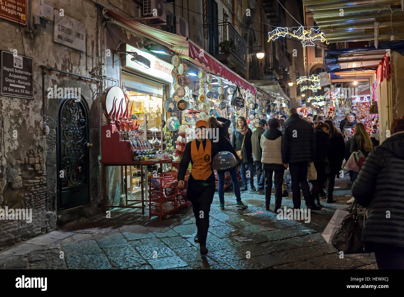 Naples, Italy December 9, 2016 The Christmas holiday atmosphere in