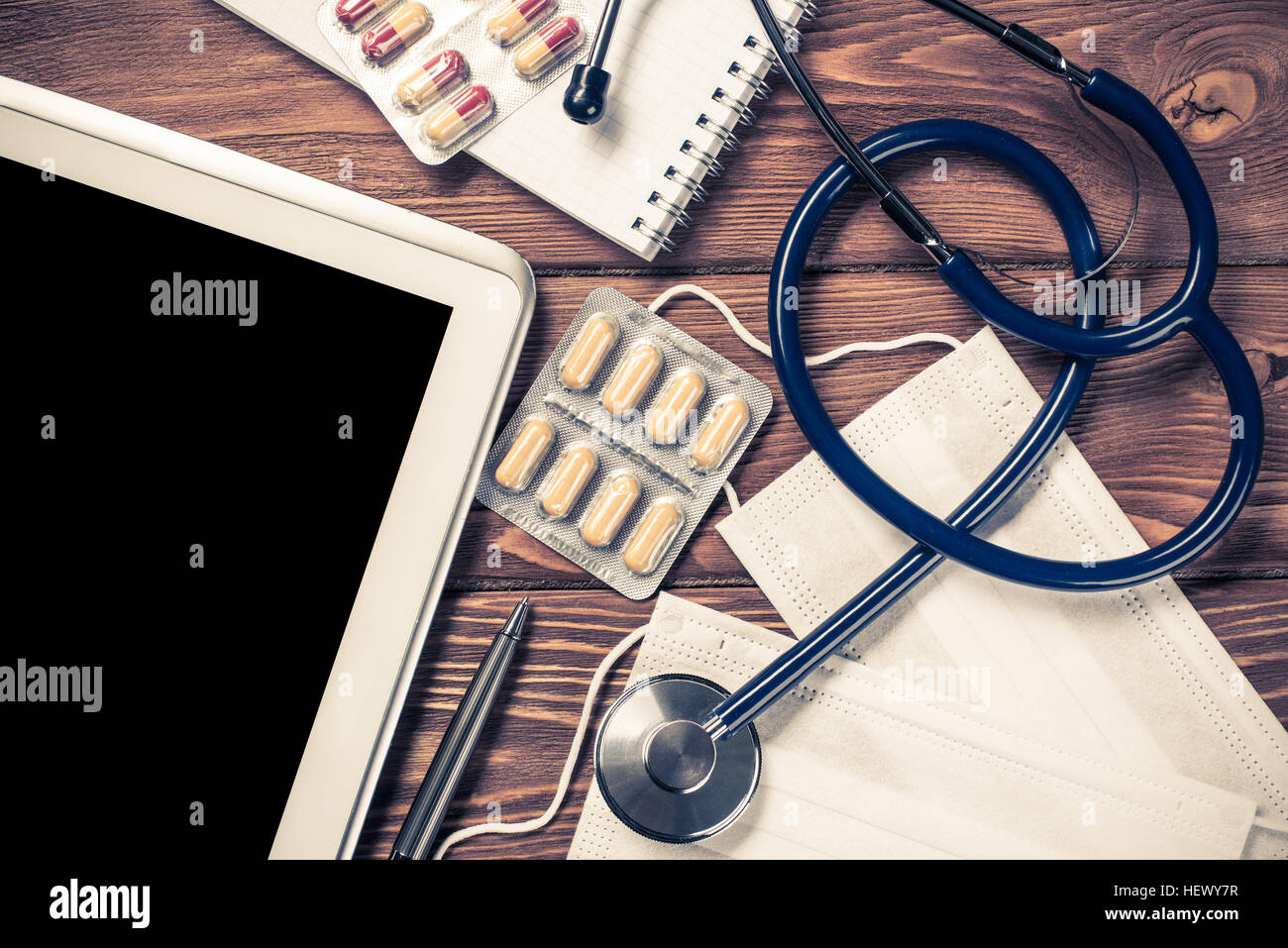 Stethoscope and tablet pc Stock Photo - Alamy