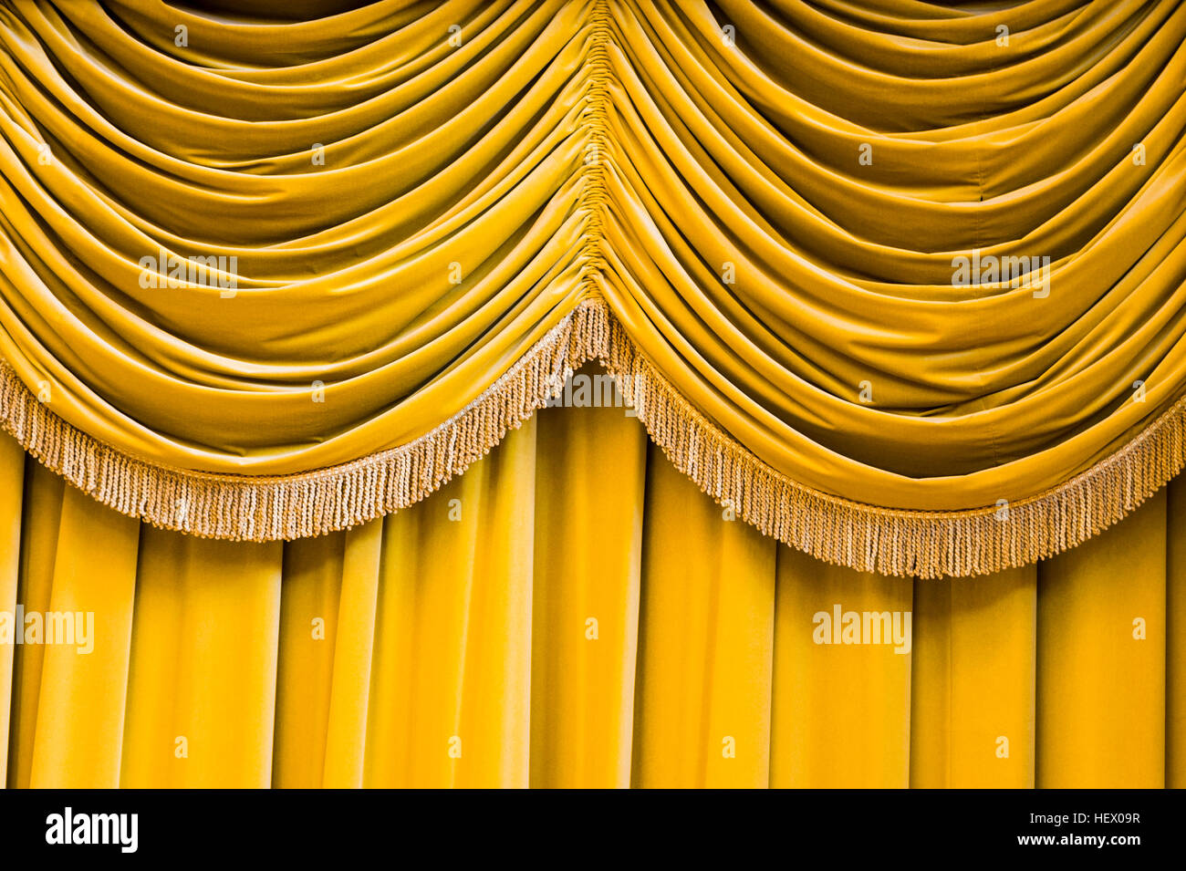 Velvet curtains in heritage listed theatre. Stock Photo