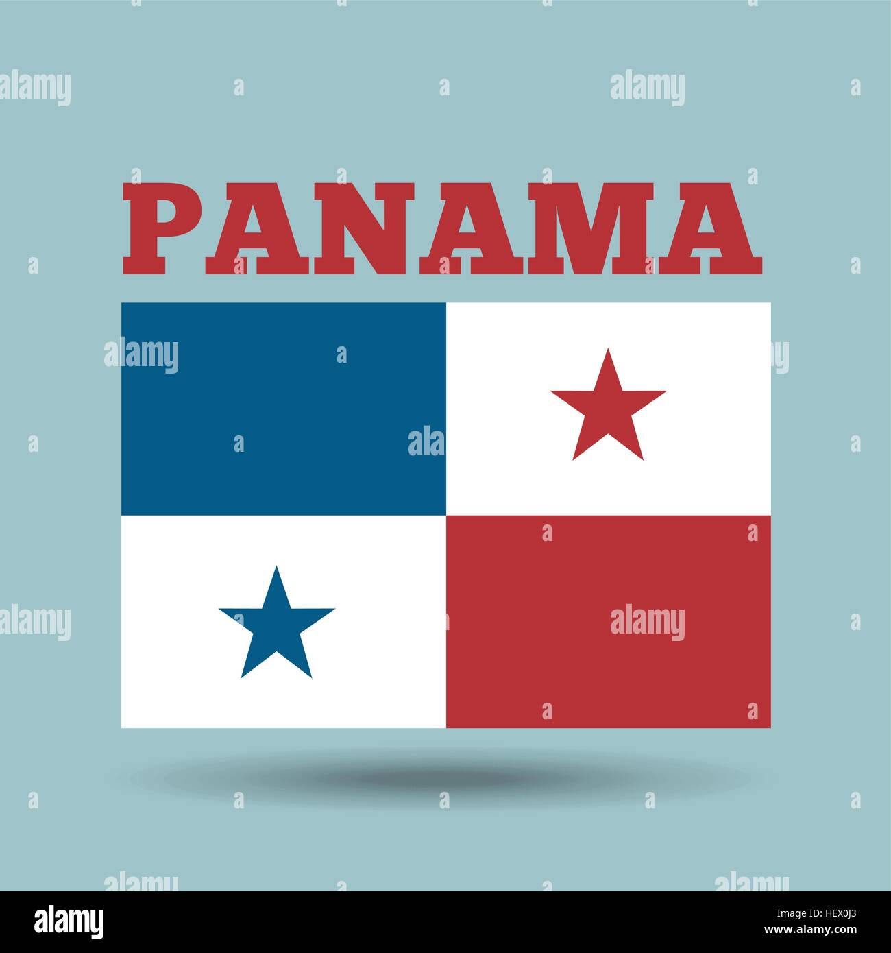 panama country flag icon over blue background. colorful design. vector ...