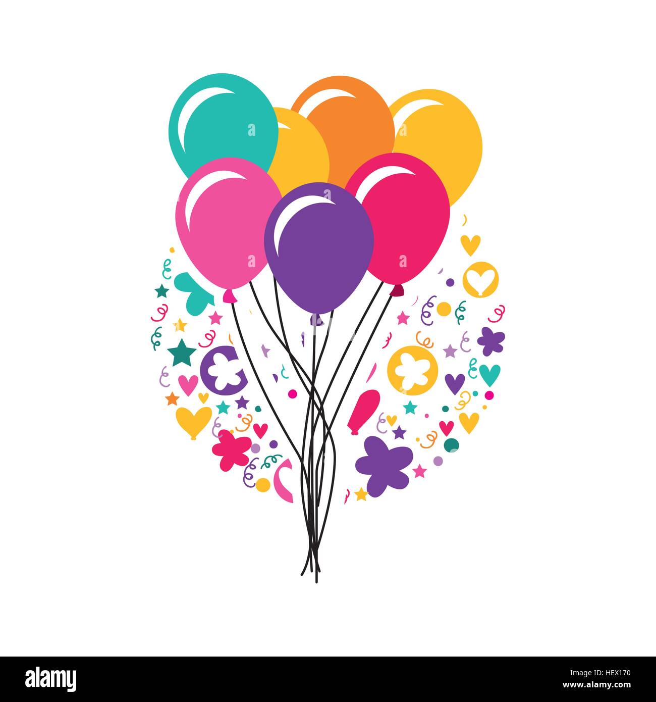 colorful balloons over white background. vector illustration Stock ...