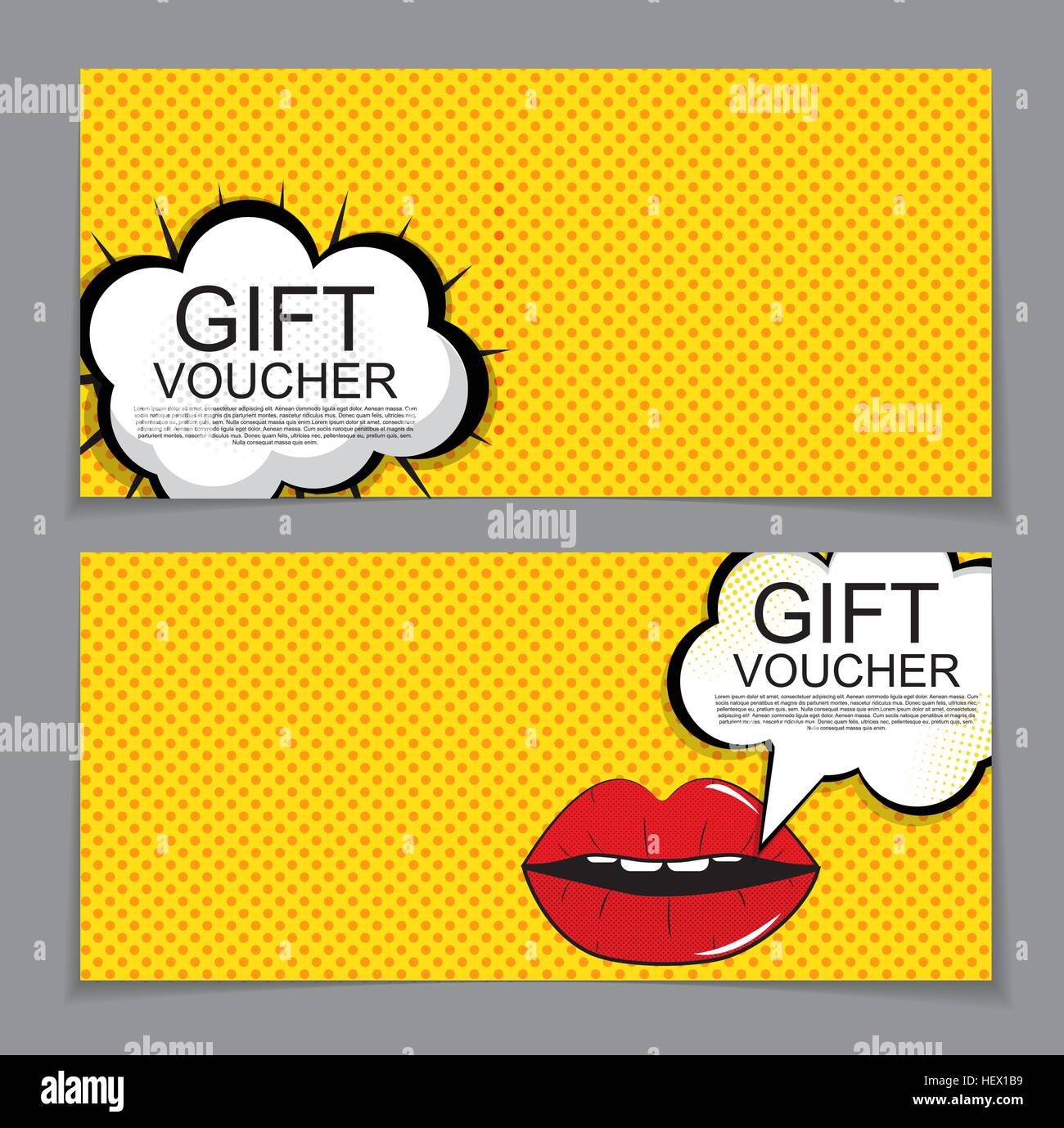 Premium Vector  Gift voucher template isolated on gray background