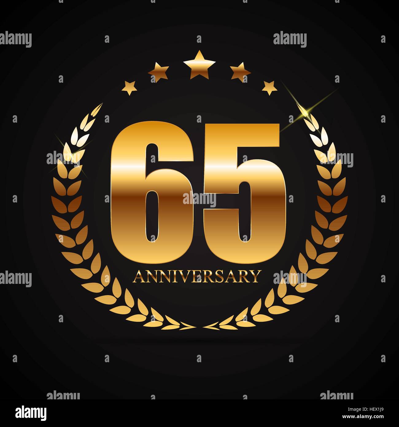 Template Logo 65 Years Anniversary Vector Illustration Stock Vector ...