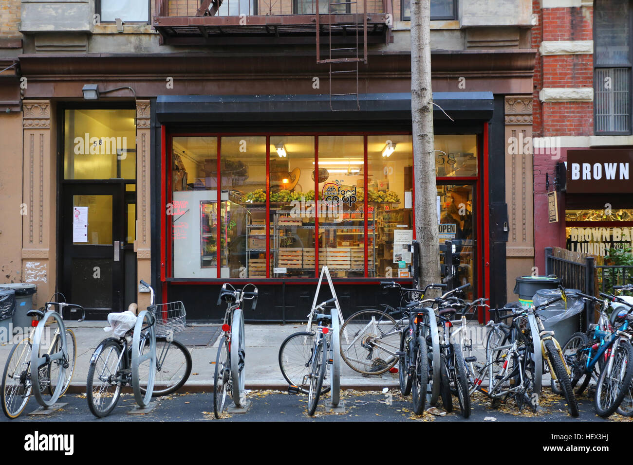 4th Street Food CoOp, 58 E 4th St, New York, NY. exterior storefront of a food coop located in